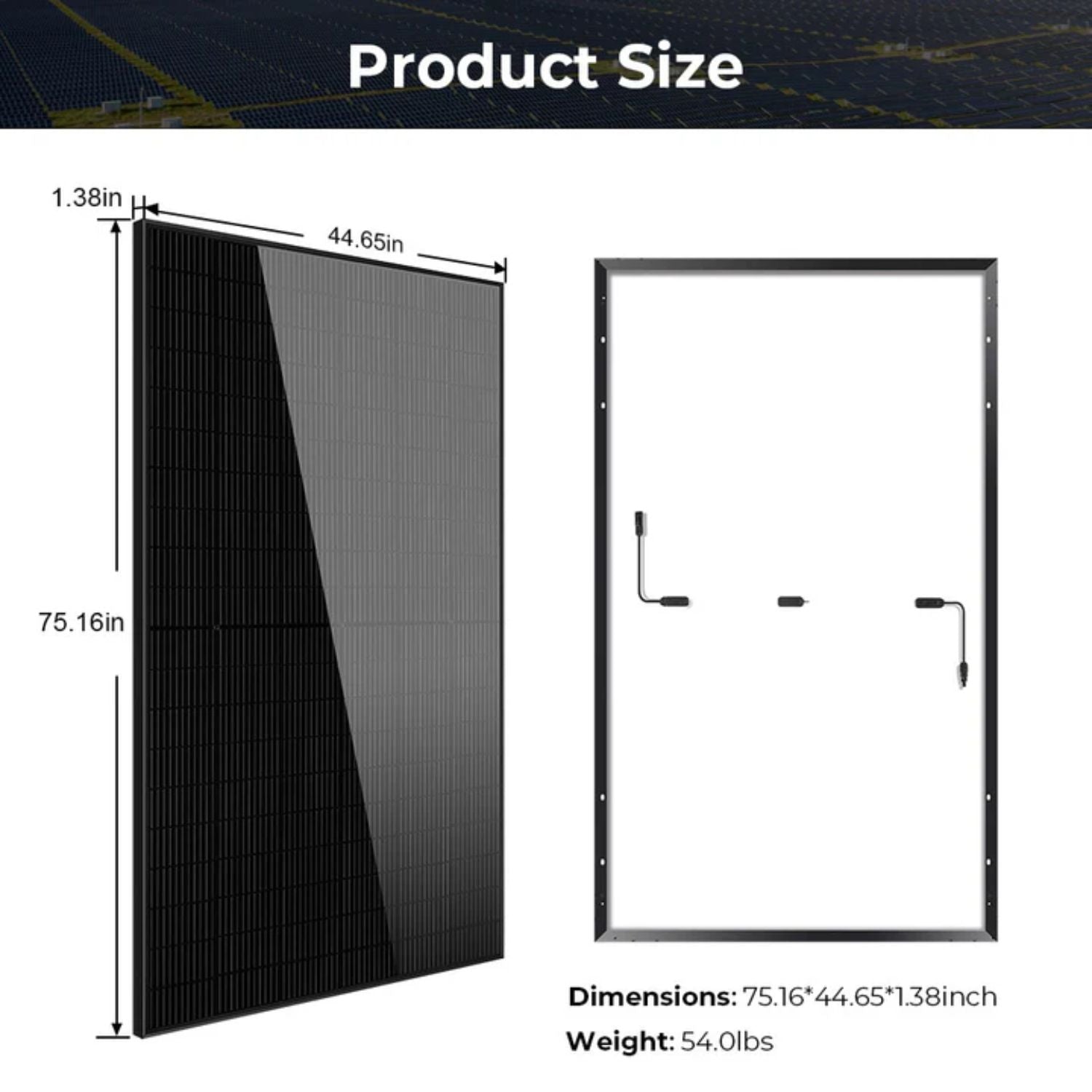SunGold Power 440W Mono Black Perc Solar Panel Full Pallet Dimension