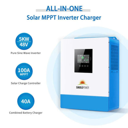 SunGold Power 5000W 48VDC Off-Grid Solar Kit SGM-5K5E - Solar MPPT Inverter Charger