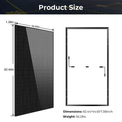 SunGold Power 500W Mono Black Perc Solar Panel Full Pallet Product Size