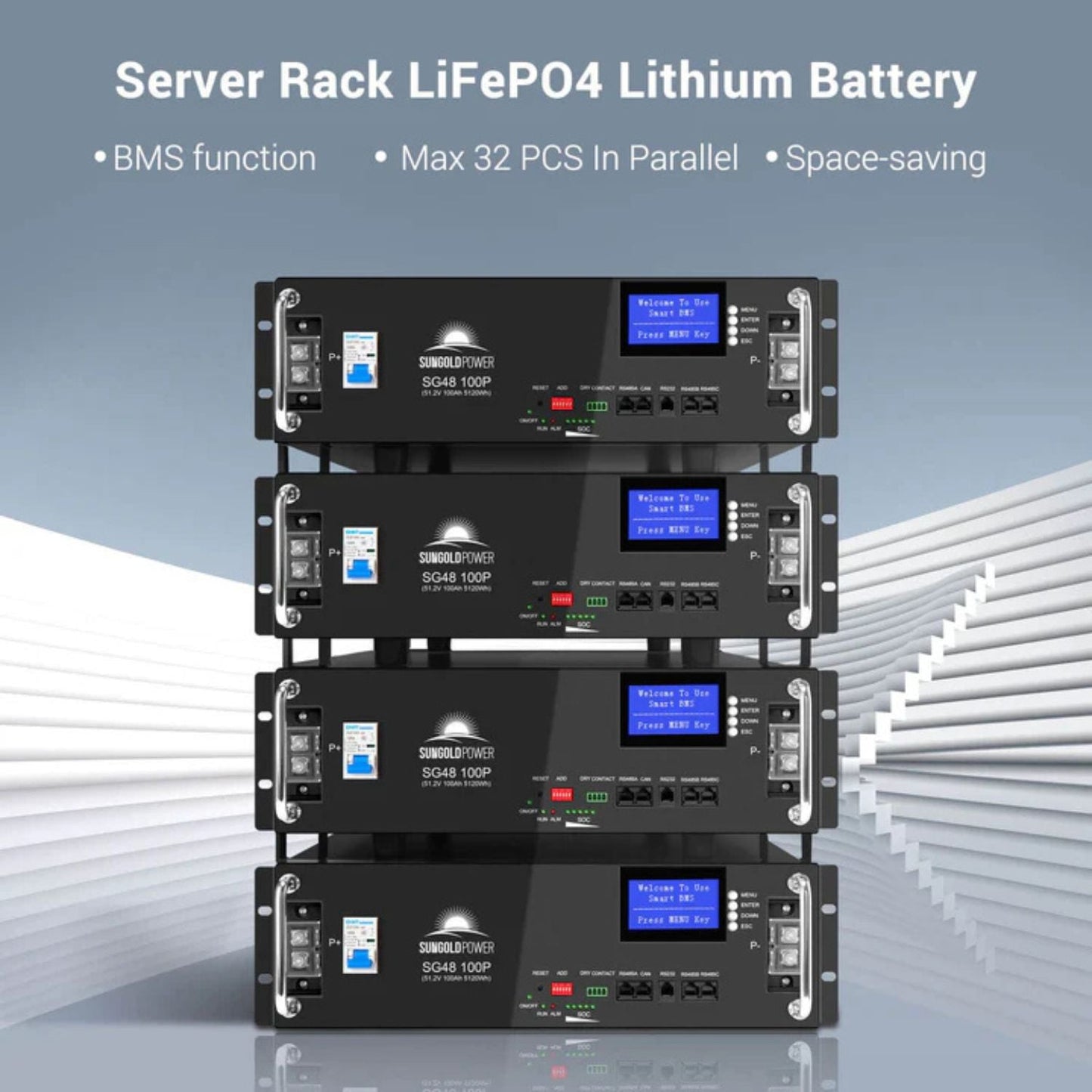 SunGold Power 51.2V 100AH Server Rack Lifepo4 Lithium Battery Server rack Lithium Battery