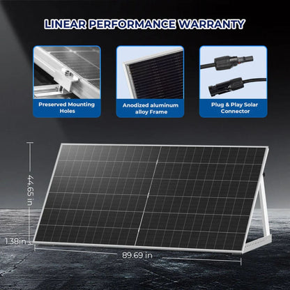 SunGold Power 590 Watt Bifacial Solar Panel  - Dimensions