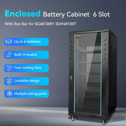 SunGold Power Enclosed Battery Cabinet 6 Slot with Bus Bar - Features
