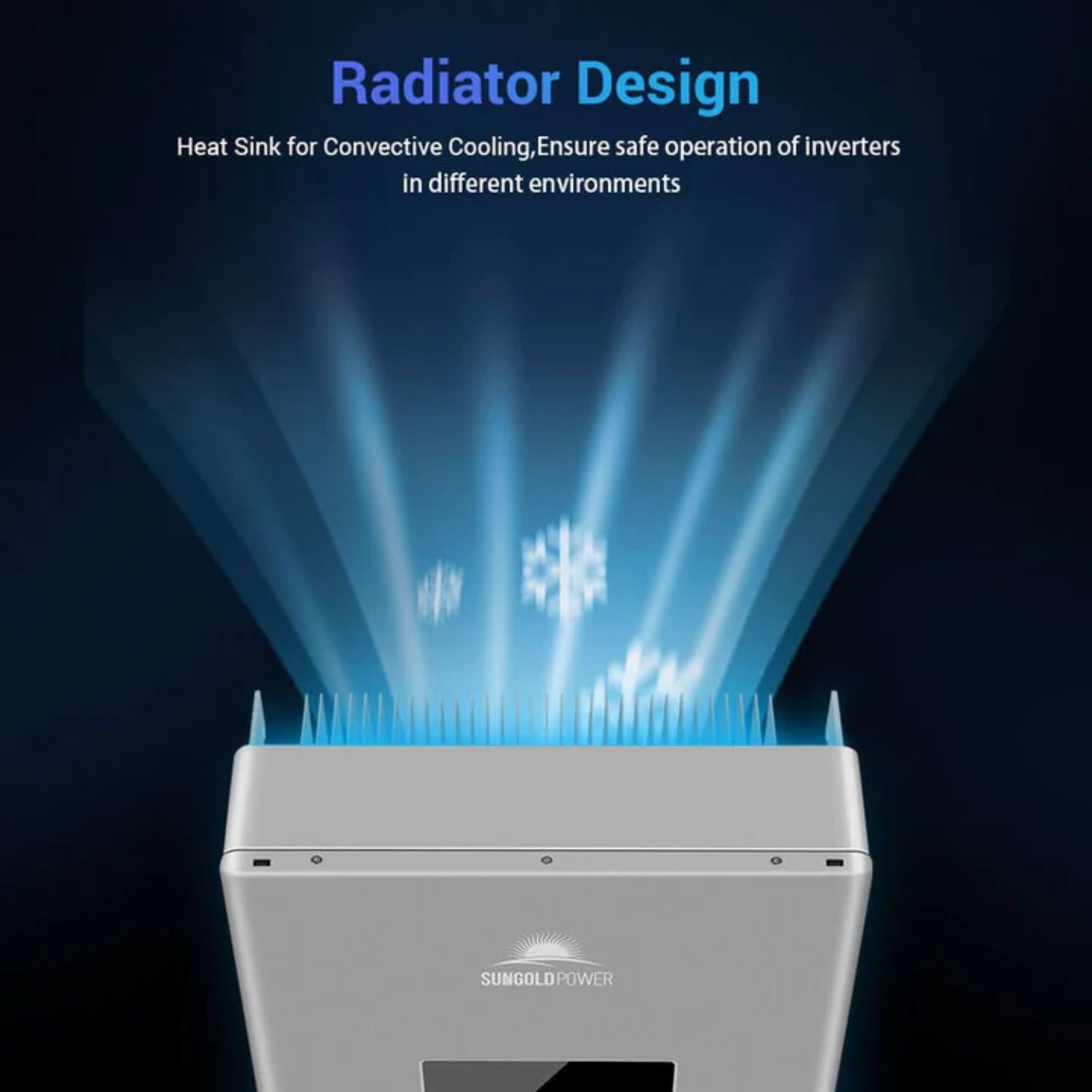 SunGold Power High Voltage 11.4KW Hybrid Split Phase Inverter Radiator Design