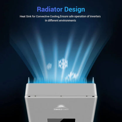SunGold Power High Voltage 11.4KW Hybrid Split Phase Inverter Radiator Design
