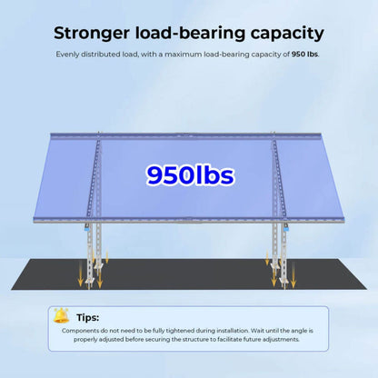 SunGold Power Modular & Expandable Ground Mount Brackets - Stronger Load-Bearing Capacity