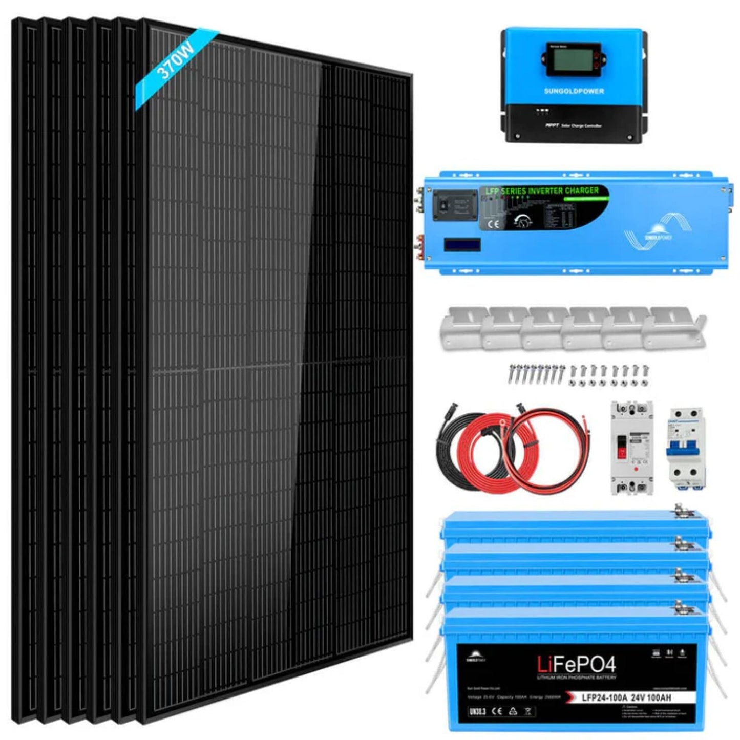 SunGold Power Off Grid Solar Kit 6000W 24VDC 