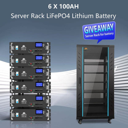 The SunGold Power 20KW 48VDC Off Grid Solar Kit Has 6 100 Amp Hour Server Rack Lithium Batteries