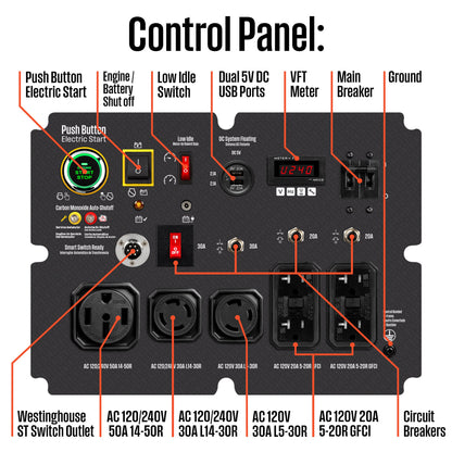WGen14500c Generator with CO Sensor