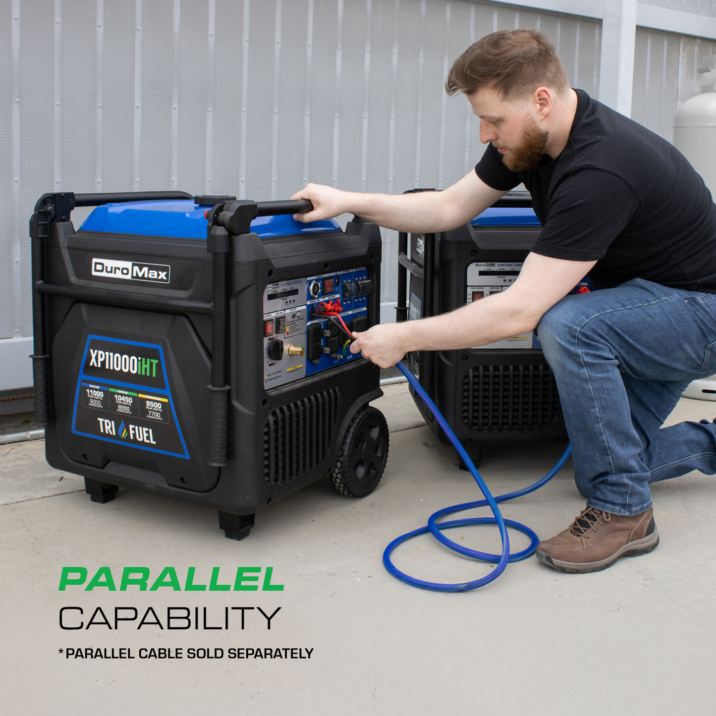 DuroMax XP11000iHT 11,000 Watt Portable Tri Fuel Inverter Generator - Quiet, Low THD