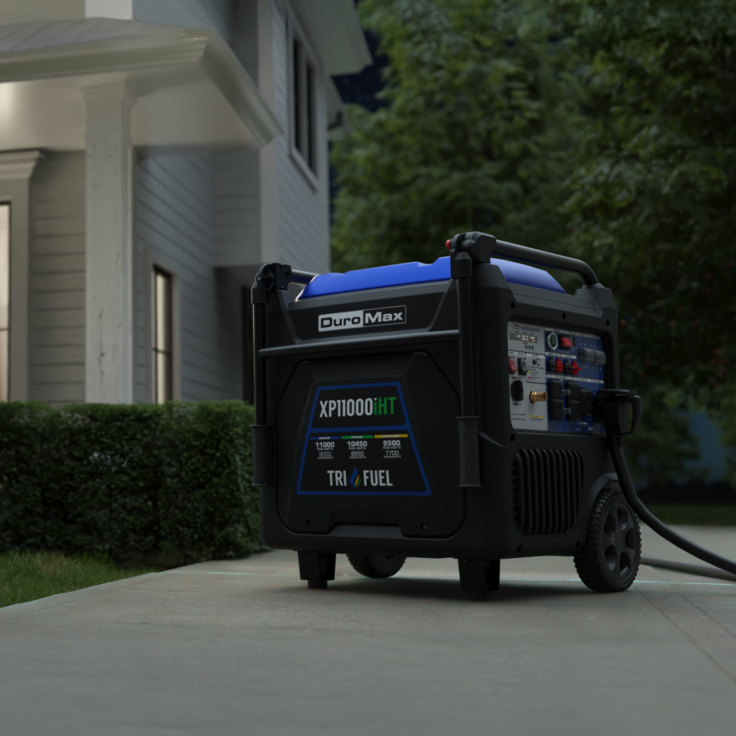 DuroMax XP11000iHT 11,000 Watt Portable Tri Fuel Inverter Generator - Quiet, Low THD