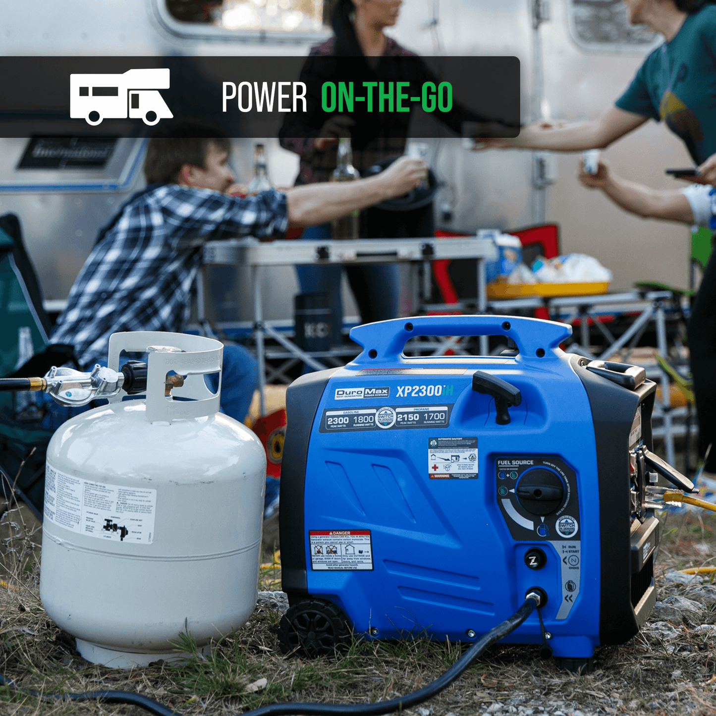 DuroMax XP2300iH 2,300 Watt Portable Dual Fuel Inverter Generator - Quiet, Low THD