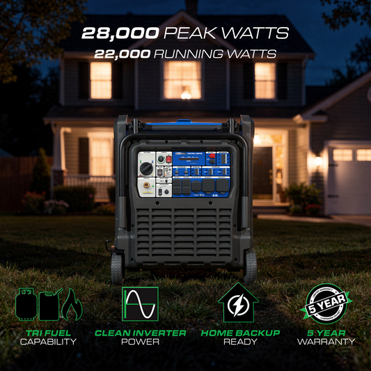 DuroMax XP28000iHT 28,000 Watt Tri Fuel Portable Inverter Generator w/ CO Alert