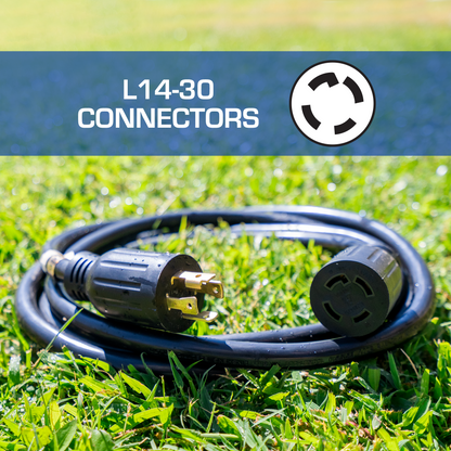 DuroMax XP3050GC 30-Amp 50-Foot 10-Gauge L14-30 Heavy Duty Generator Power Cord for Home Power Backup, Black