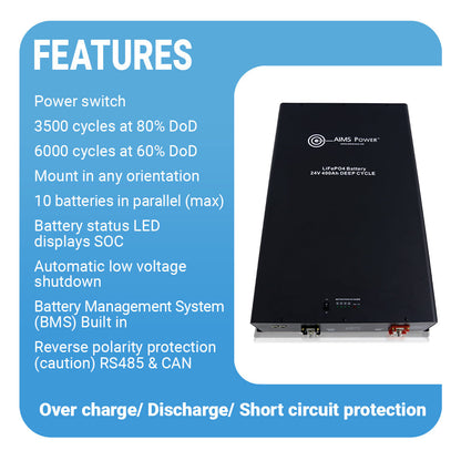 AIMS Power 3kW 24VDC Off-Grid Solar Kit | 720W Solar
