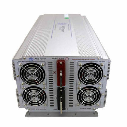 AIMS Power 5000 Watt 12 Volt Industrial Grade Pure Sine Power Inverter Top & Side View