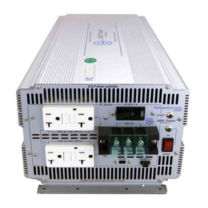 AIMS Power 5000 Watt 12 Volt Industrial Grade Pure Sine Power Inverter Top & Side View
