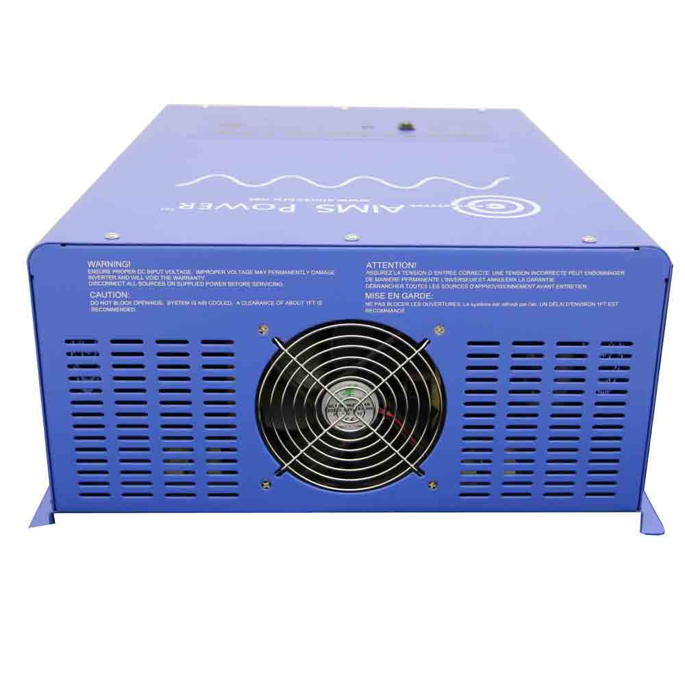 AIMS Power 6000 Watt 24 Volt Pure Sine Inverter Charger Rear View