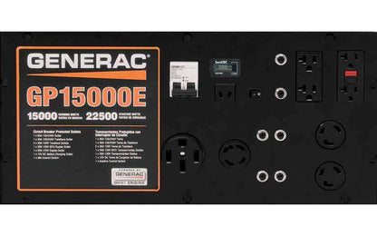 Generac GP15000E 15000W/22500W Generator 50A Gas Electric Start 5734 Open Box